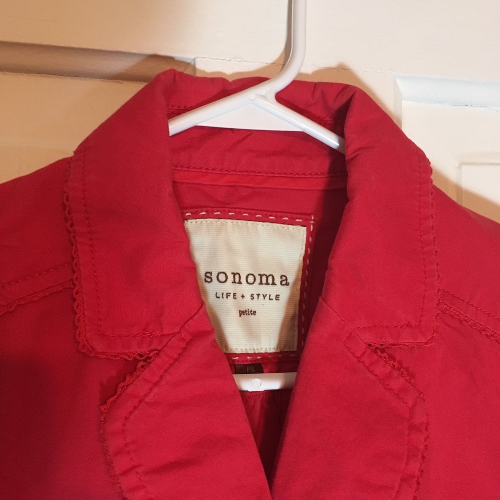 Sonoma red blazer/jacket-size petite small - Picture 3 of 4